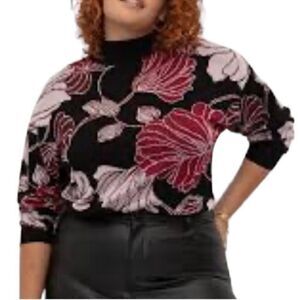 ELOQUII Elements Mock Neck Printed
Sweater Size 18/20)